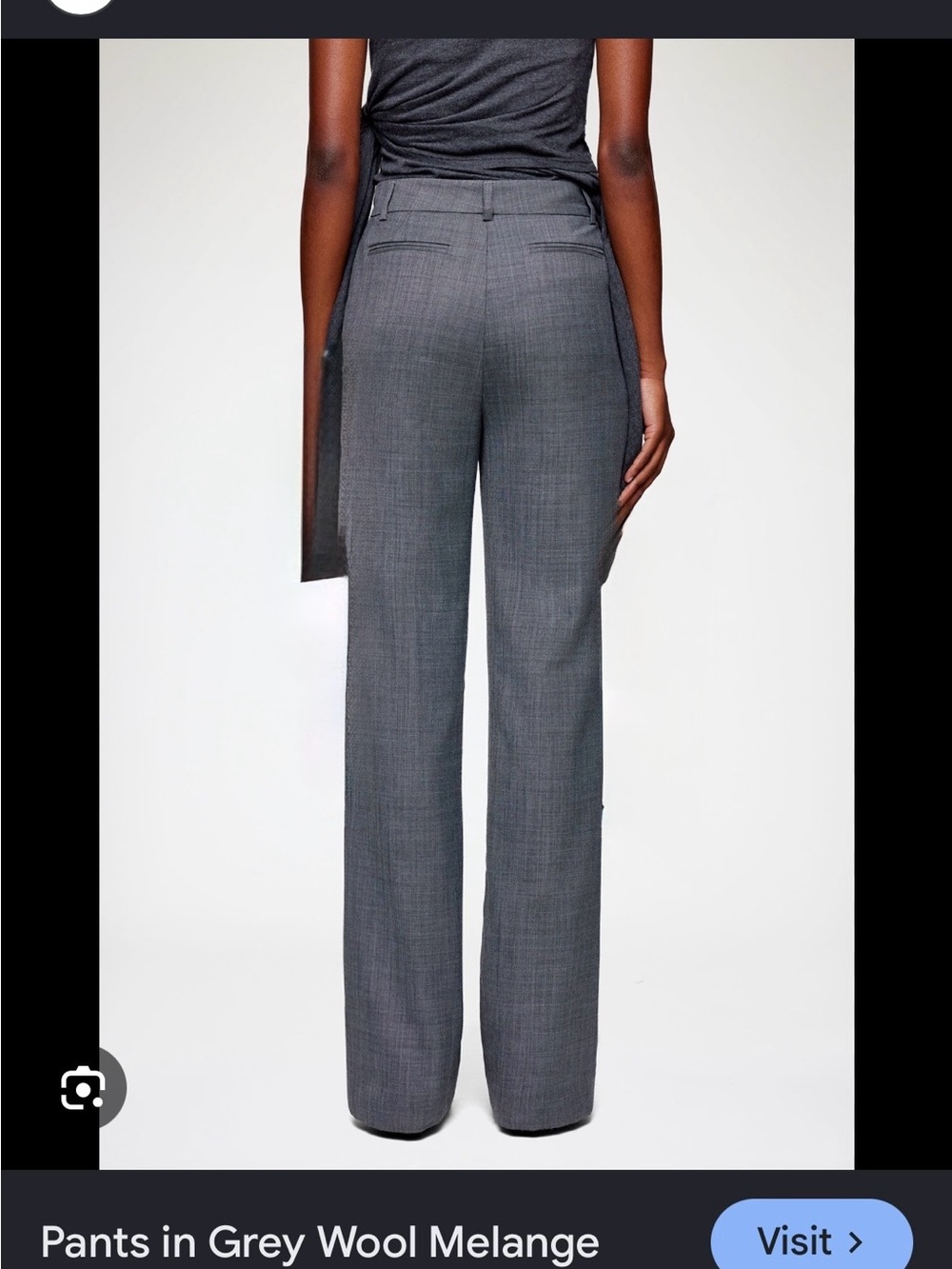 Ganni Light Gray Trousers Future Melange Twill Suiting Zip Pant